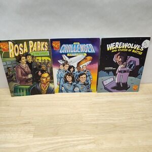 Graphic Library Capstone Press lot of 3 educational paperbacks